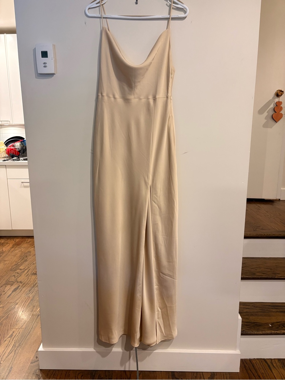 Park & Fifth Bennett Champagne Satin Midi Dress